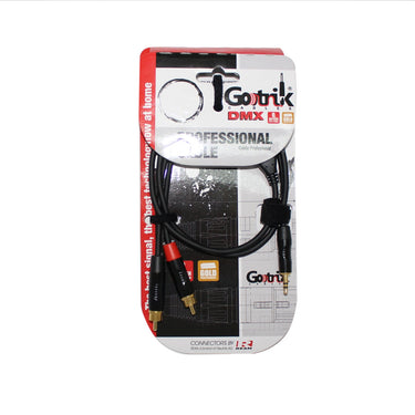 Cable Gotrik 2rca A Plug 3.5 Conector Negro 1.8 M., G2rcap3y-1.8b